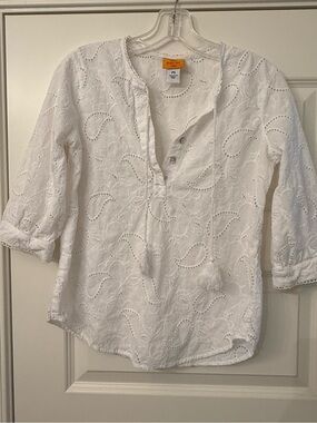 Ruby Rd. White Eyelet Blouse